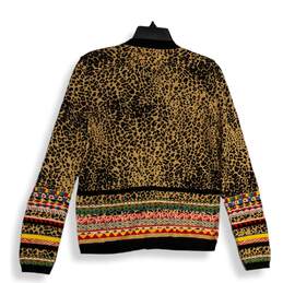 NWT Aldo Martins Womens Brown Black Animal Print Knitted Cardigan Sweater Size 6 alternative image