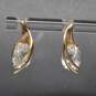 10K Yellow Gold Clear Quartz Stud Earrings - 2.65g image number 1