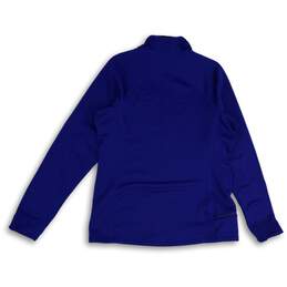 NWT Womens Blue Mock Neck 1/4 Zip Long Sleeve Fleece Jacket Size Large alternative image
