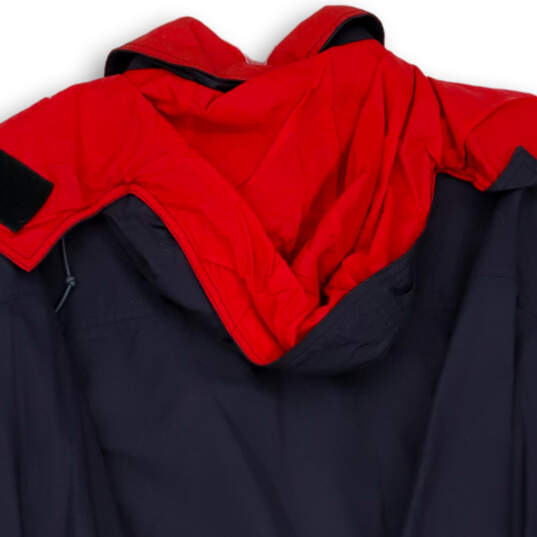 Mens Black Red Mock Neck Full-Zip Bugaboo Hooded Windbreaker Jacket Size XL image number 4