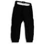 Womens Black Elastic Waist Zipped Pockets Tapered Leg Jogger Pants Size 2 image number 1