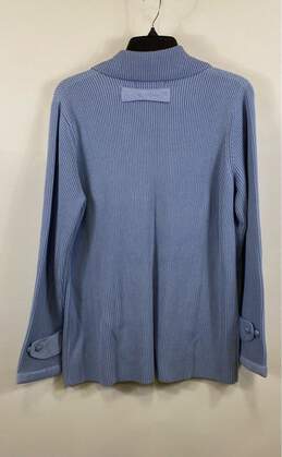 Bloomingdales Womens Blue Long Sleeve Collared Pockets Cardigan Sweater Size XL alternative image