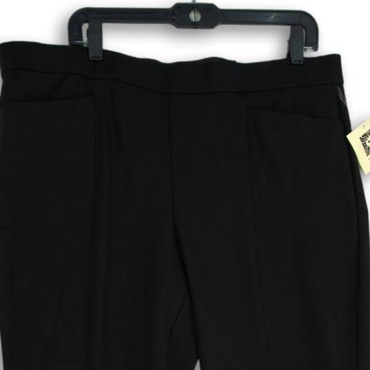 NWT Womens Black Stretch Flat Front Elastic Waist Pull-On Ankle Pants Size XL image number 3