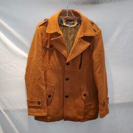 Jingpin Fushi Button Up Wool Blend Overcoat Jacket Size M