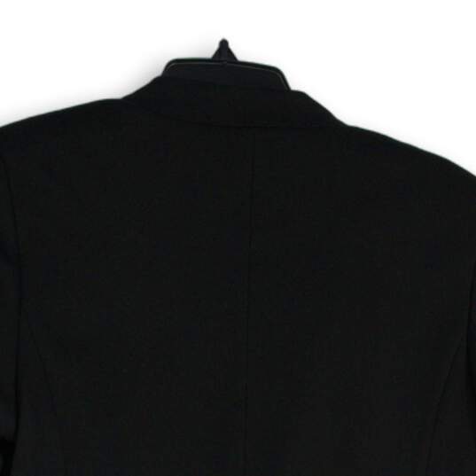 NWT Women Black Long Sleeve Zipper Pocket Open Front Blazer Size 8 image number 4