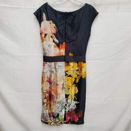 Marcelino WM's Silky Chiffon Floral Belted Black Floral Midi Dress Size 4 alternative image