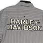 Harley Davidson Mens Gray Striped Collared Short Sleeve Button Up Shirt Size L image number 4