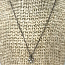 Designer Brighton Clear Rhinestones Silver-Tone Heart Clasp Chain Necklace