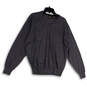 Mens Gray Tight-Knit Long Sleeve V-Neck Pullover Sweater Size Medium image number 1