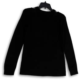 NWT Womens Black Crew Neck Long Sleeve Knitted Pullover Sweater Size XS alternative image