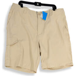 NWT Mens Khaki Flat Front Slash Pocket Cargo Shorts Size 40