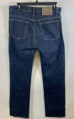 John Varvatos Mens Blue Mid Rise Dark Wash Denim Straight Leg Jeans Size 32 alternative image