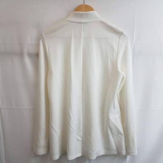 Eileen Fisher white knit single button blazer jacket S image number 2