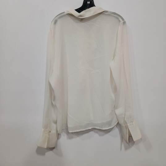 Sunny Taylor White Sheer Ruffle Blouse Women's Size XL image number 2