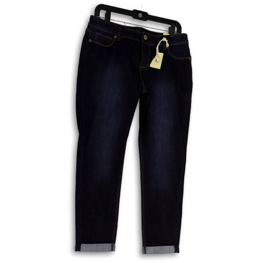 NWT Womens Blue Denim Dark Wash Stretch Pockets Skinny Leg Jeans Size 8 image number 1