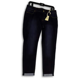 NWT Womens Blue Denim Dark Wash Stretch Pockets Skinny Leg Jeans Size 8