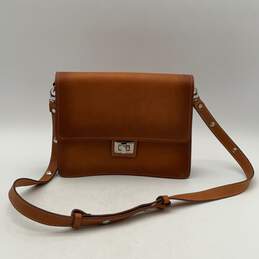 Cavalcanti Womens Brown Leather Adjustable Strap Crossbody Handbag Purse