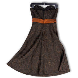 Womens Black Brown Geometric Sweetheart Strapless A-Line Dress Size 2 alternative image