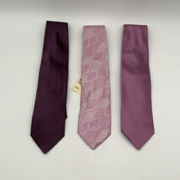 NWT Mens Pink Silk Adjustable Four In Hand Pointed Neckties Lot of 3