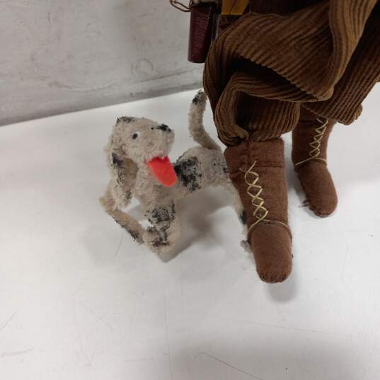 Handmade Cloth Doll of a Hunter and His Dog image number 6