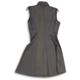 Womens Black Stand Collar Sleeveless Front Zip A-Line Dress Size 6 alternative image