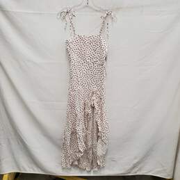 NWT Stillwater Hola Linen Blend Polka Dot Shirred Ruffle Maxi Dress Size XS