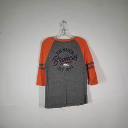 Womens Team Apparel Denver Broncos Football-NFL Lace Up 3/4 Sleeve T-Shirt Sz L alternative image