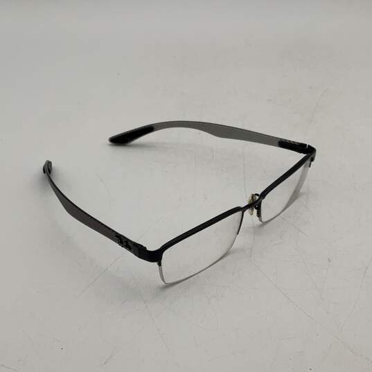 Womens RB842 Silver Clear Rectangular Half-Rim Reading Eyeglasses With Case image number 3