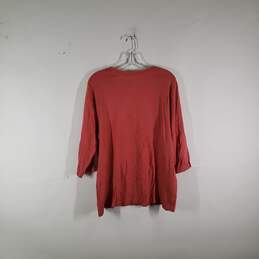 Womens Cotton Regular Fit V-Neck 3/4 Sleeve Pullover T-Shirt Size 2X alternative image