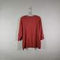 Womens Cotton Regular Fit V-Neck 3/4 Sleeve Pullover T-Shirt Size 2X image number 2