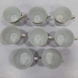 Bundle of 8 Mikasa Fine China White and Green Cups w/Case alternative image