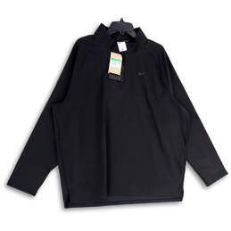 NWT Mens Black Mock Neck Long Sleeve Quarter Zip Golf Jacket Size XL