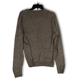 Mens Tan V-Neck Long Sleeve Tight-Knit Pullover Sweater Size Medium alternative image