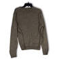 Mens Tan V-Neck Long Sleeve Tight-Knit Pullover Sweater Size Medium image number 2