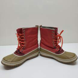 Sorel Waterproof Premium Red and Tan Winter Snow Boots Women's Size 8 alternative image