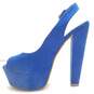Steve Madden Gazette Blue Slingback Platform Heels Women's Size 6 image number 2