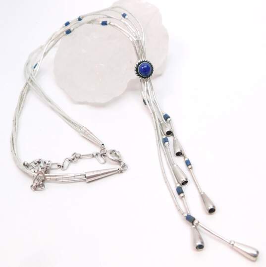 Carolyn Pollack 925 Liquid Silver Lapis Necklace 11.3g image number 2