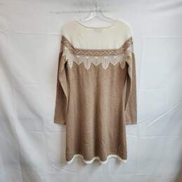 Royal Robbins Beige & Ivory Wool Cotton Blend Sweater Dress WM Size S NWT alternative image