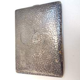 WM Co Engraved Hammered Silver Tone Cigarette Card Case 113.6g