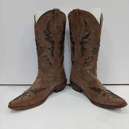 Roper Women's Brown Leather Cowboy Boots Size 10 alternative image