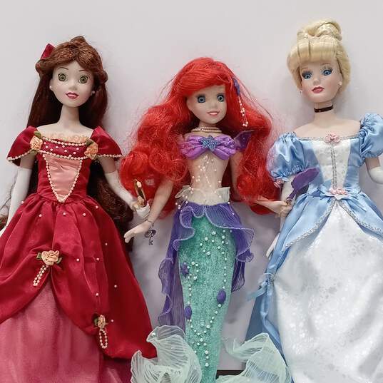 Disney Princess Porcelain Dolls Assorted 5pc Lot image number 2