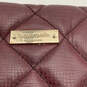 Womens Natalia Maroon Leather Chain Strap Bottom Studs Quilted Tote Bag image number 4