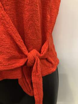 Womens Sz S Orange Red Front Knot Top alternative image