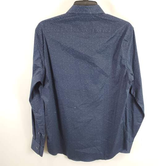 Michael Kors Men Blue Logo Button Up Shirt S NWT image number 2