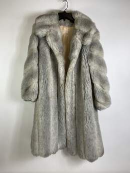 Maxi Women Gray Fur Coat 8
