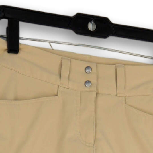 Womens Tan Regular Fit Stretch Flat Front Pockets Short Skort Skirt Size 0 image number 3