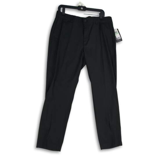 NWT PGA Tour Mens Black Flat Front Stretch Straight Leg Chino Pants Size 34X30 image number 1