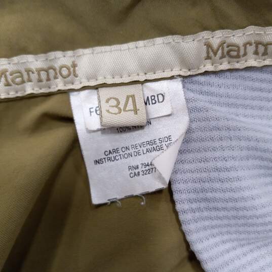 Marmot Cargo Style Green Nylon Hiking Pants Size 34 image number 4