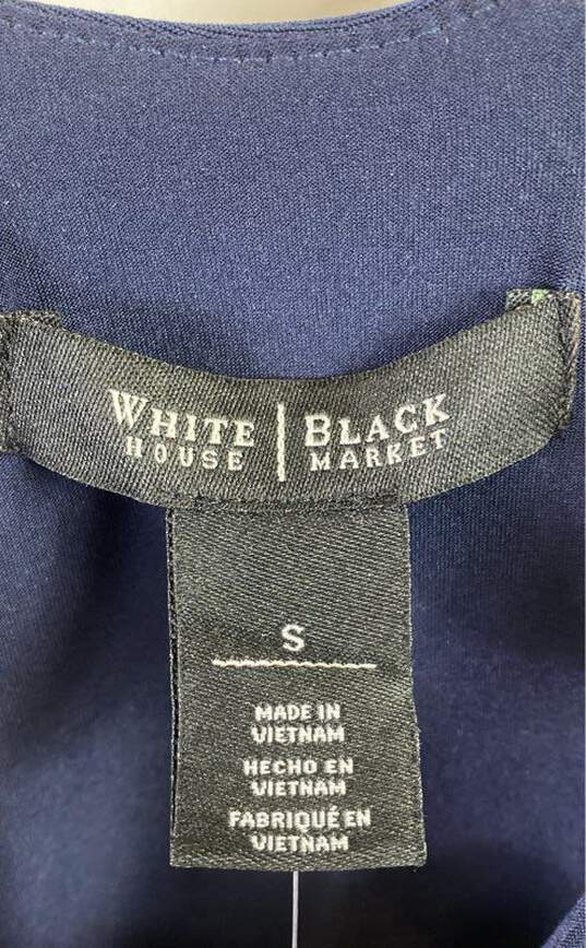 White House Black Market Women Blue Beaded Dress S image number 3