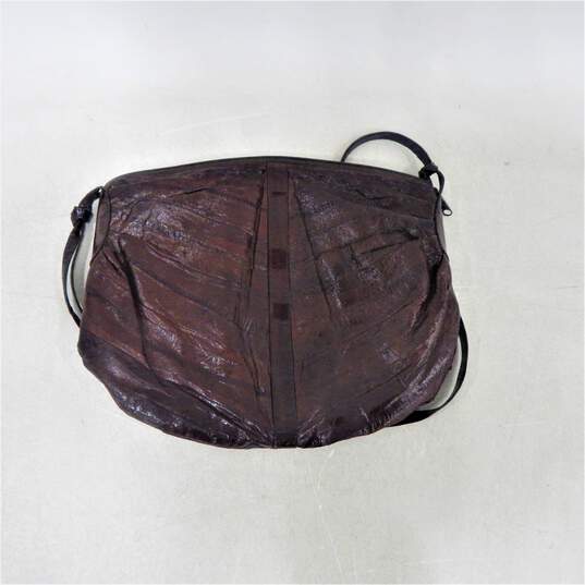 VTG 1970s Neiman Marcus Snakeskin & Brown Eel Skin Shoulder Bag Purses image number 2